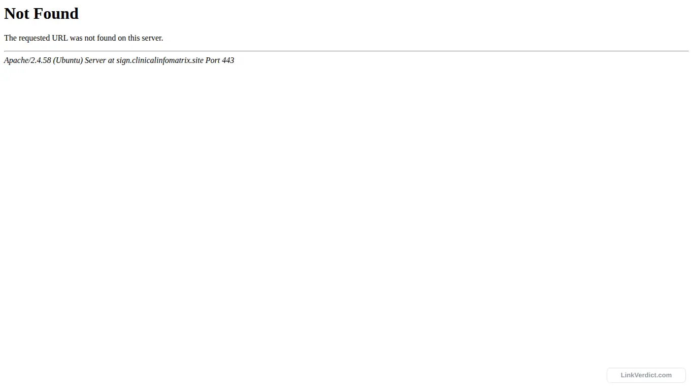 LinkVerdict screenshot preview for clinicalinfomatrix.site