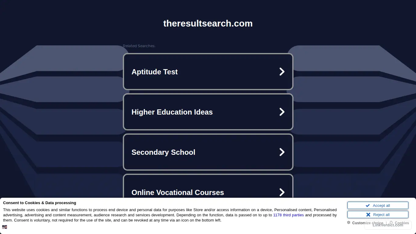 LinkVerdict screenshot preview for theresultsearch.com