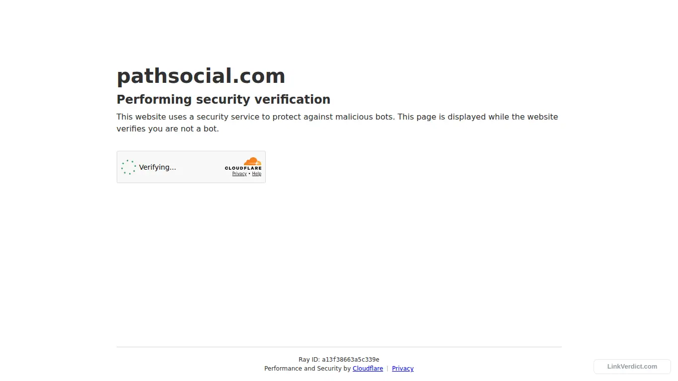 LinkVerdict screenshot preview for pathsocial.com