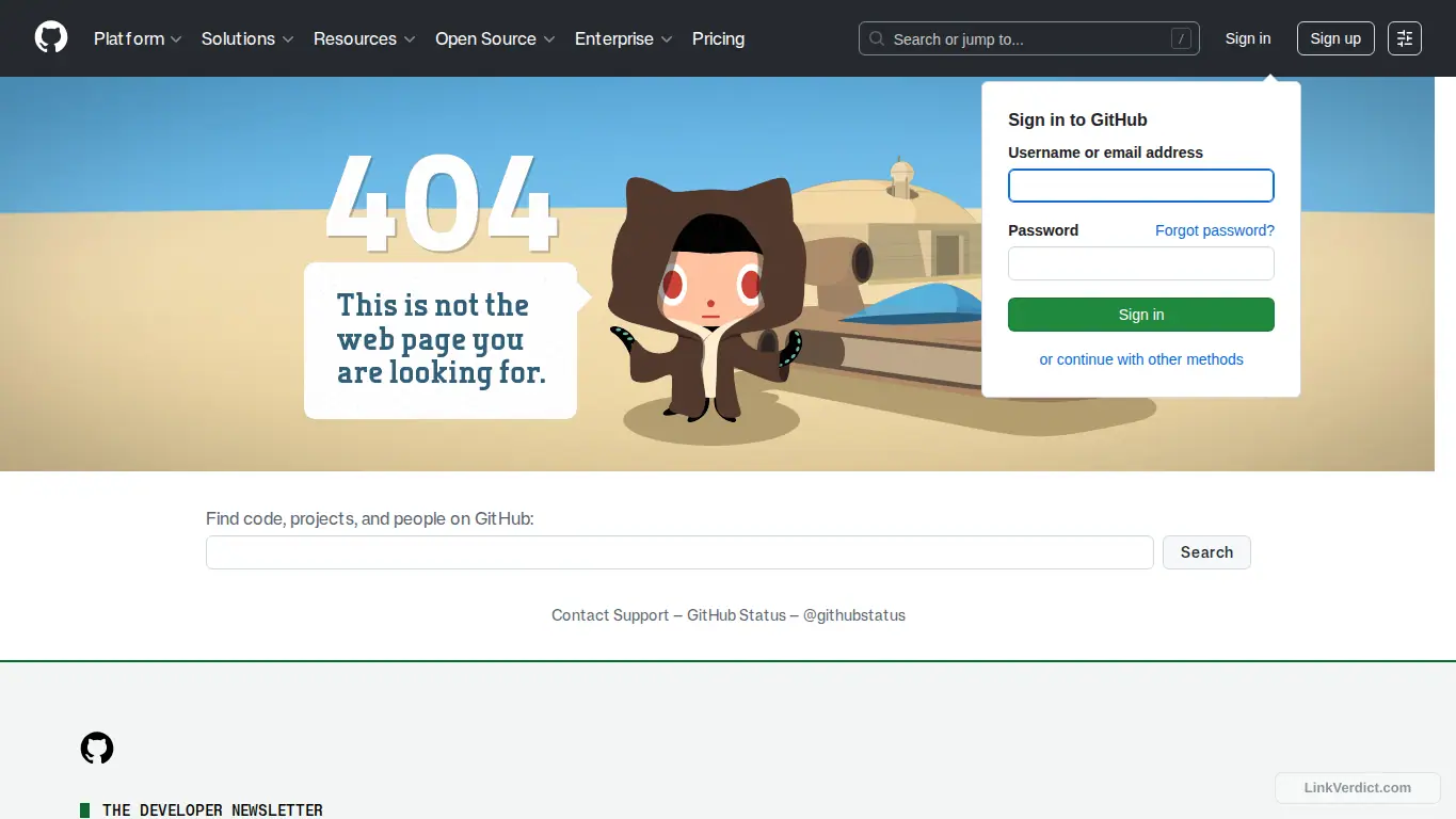 LinkVerdict screenshot preview for github.com