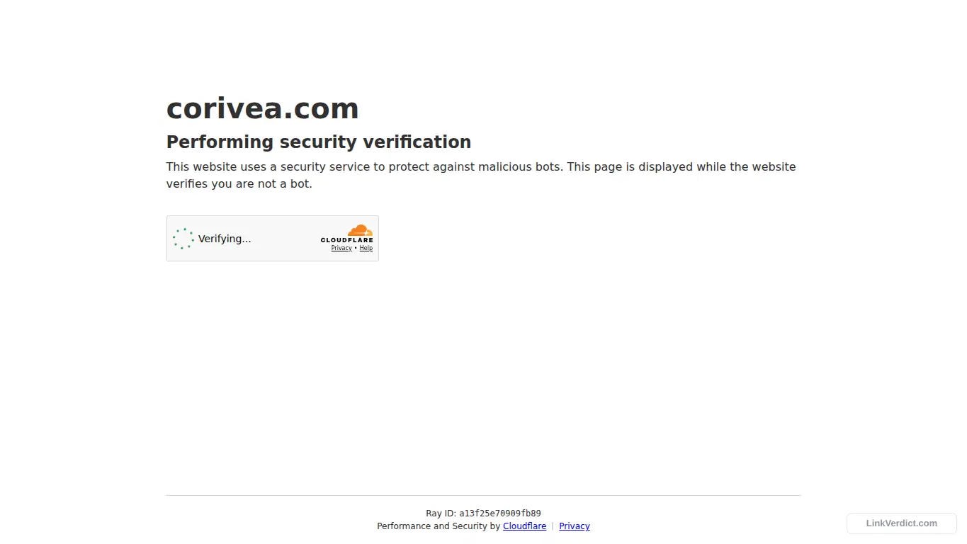 LinkVerdict screenshot preview for corivea.com