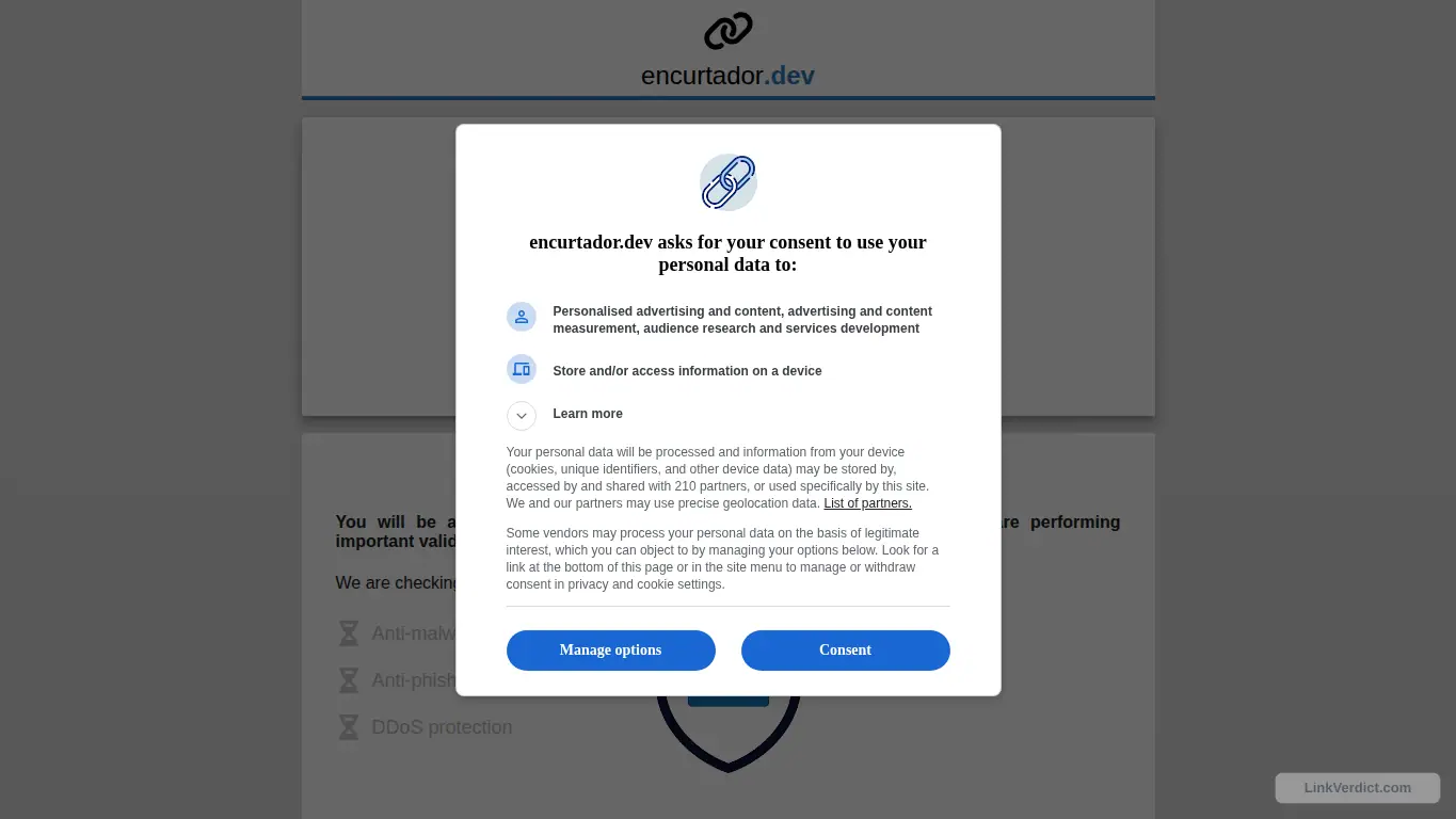 LinkVerdict screenshot preview for acesse.one